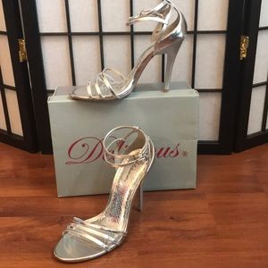 Delicious silver high heeled sandals